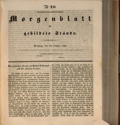 Morgenblatt für gebildete Stände Dienstag 12. Januar 1836