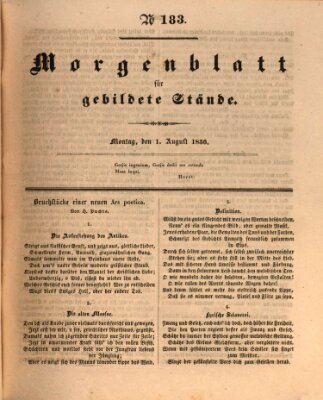 Morgenblatt für gebildete Stände Montag 1. August 1836