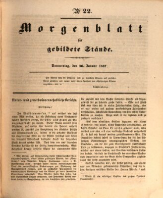 Morgenblatt für gebildete Stände Donnerstag 26. Januar 1837