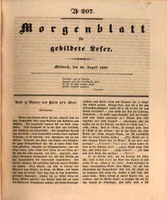 Morgenblatt für gebildete Leser (Morgenblatt für gebildete Stände) Mittwoch 30. August 1837
