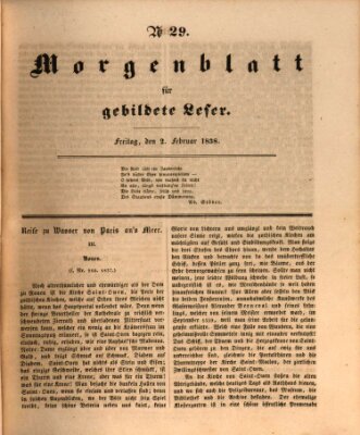 Morgenblatt für gebildete Leser (Morgenblatt für gebildete Stände) Freitag 2. Februar 1838