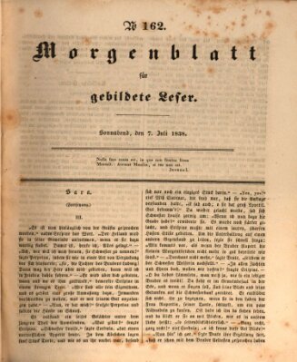 Morgenblatt für gebildete Leser (Morgenblatt für gebildete Stände) Samstag 7. Juli 1838