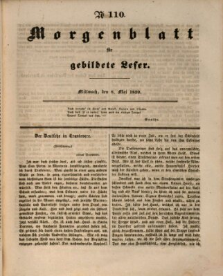 Morgenblatt für gebildete Leser (Morgenblatt für gebildete Stände) Mittwoch 8. Mai 1839