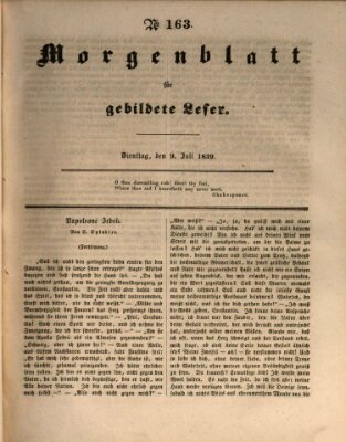 Morgenblatt für gebildete Leser (Morgenblatt für gebildete Stände) Dienstag 9. Juli 1839
