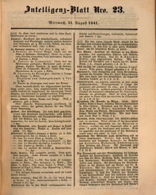 Morgenblatt für gebildete Leser (Morgenblatt für gebildete Stände) Mittwoch 11. August 1841