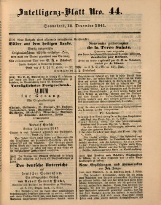 Morgenblatt für gebildete Leser (Morgenblatt für gebildete Stände) Samstag 18. Dezember 1841