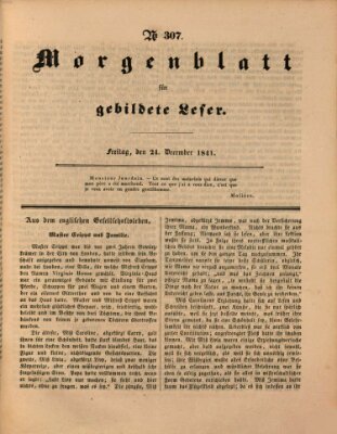 Morgenblatt für gebildete Leser (Morgenblatt für gebildete Stände) Freitag 24. Dezember 1841