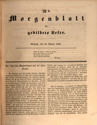 Morgenblatt für gebildete Leser (Morgenblatt für gebildete Stände) Montag 10. Januar 1842