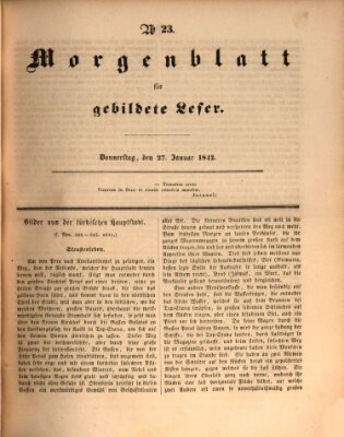 Morgenblatt für gebildete Leser (Morgenblatt für gebildete Stände) Donnerstag 27. Januar 1842