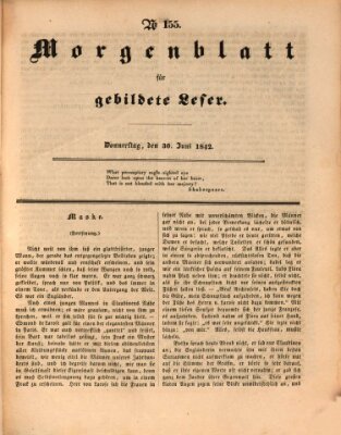 Morgenblatt für gebildete Leser (Morgenblatt für gebildete Stände) Donnerstag 30. Juni 1842