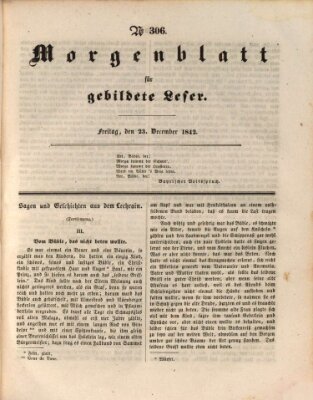 Morgenblatt für gebildete Leser (Morgenblatt für gebildete Stände) Freitag 23. Dezember 1842