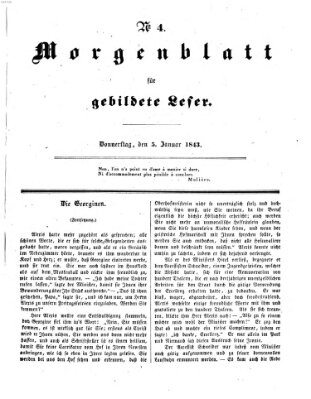 Morgenblatt für gebildete Leser (Morgenblatt für gebildete Stände) Donnerstag 5. Januar 1843