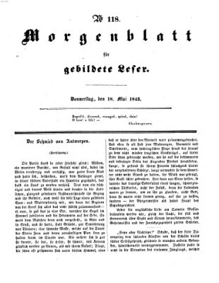 Morgenblatt für gebildete Leser (Morgenblatt für gebildete Stände) Donnerstag 18. Mai 1843