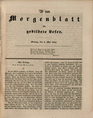 Morgenblatt für gebildete Leser (Morgenblatt für gebildete Stände) Montag 6. Mai 1844