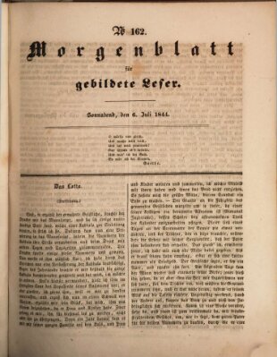 Morgenblatt für gebildete Leser (Morgenblatt für gebildete Stände) Samstag 6. Juli 1844