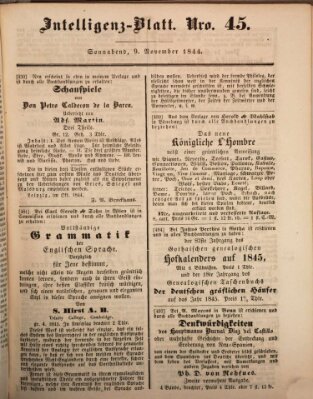 Morgenblatt für gebildete Leser (Morgenblatt für gebildete Stände) Samstag 9. November 1844