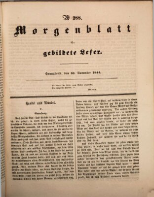 Morgenblatt für gebildete Leser (Morgenblatt für gebildete Stände) Samstag 30. November 1844