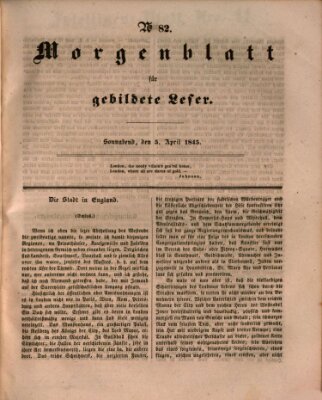 Morgenblatt für gebildete Leser (Morgenblatt für gebildete Stände) Samstag 5. April 1845