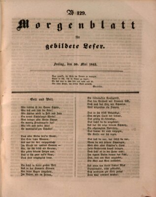 Morgenblatt für gebildete Leser (Morgenblatt für gebildete Stände) Freitag 30. Mai 1845