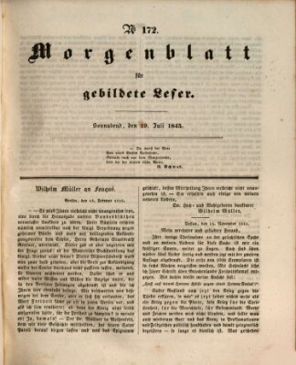 Morgenblatt für gebildete Leser (Morgenblatt für gebildete Stände) Samstag 19. Juli 1845