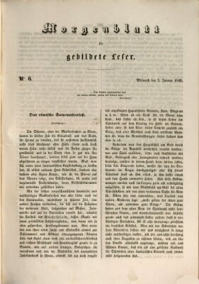 Morgenblatt für gebildete Leser (Morgenblatt für gebildete Stände) Mittwoch 7. Januar 1846