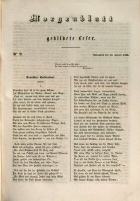 Morgenblatt für gebildete Leser (Morgenblatt für gebildete Stände) Samstag 10. Januar 1846