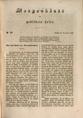 Morgenblatt für gebildete Leser (Morgenblatt für gebildete Stände) Dienstag 20. Januar 1846