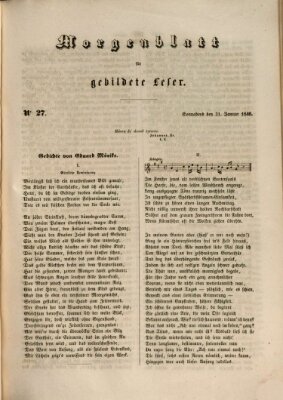 Morgenblatt für gebildete Leser (Morgenblatt für gebildete Stände) Samstag 31. Januar 1846