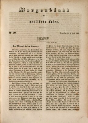 Morgenblatt für gebildete Leser (Morgenblatt für gebildete Stände) Donnerstag 2. April 1846