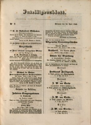 Morgenblatt für gebildete Leser (Morgenblatt für gebildete Stände) Mittwoch 29. April 1846
