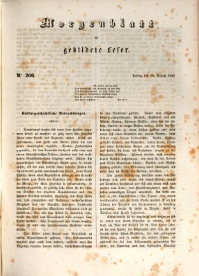 Morgenblatt für gebildete Leser (Morgenblatt für gebildete Stände) Freitag 28. August 1846