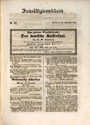 Morgenblatt für gebildete Leser (Morgenblatt für gebildete Stände) Freitag 25. September 1846
