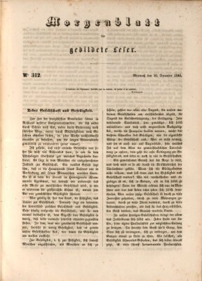 Morgenblatt für gebildete Leser (Morgenblatt für gebildete Stände) Mittwoch 30. Dezember 1846