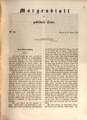Morgenblatt für gebildete Leser (Morgenblatt für gebildete Stände) Montag 18. Januar 1847