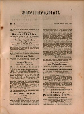 Morgenblatt für gebildete Leser (Morgenblatt für gebildete Stände) Mittwoch 17. März 1847