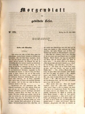 Morgenblatt für gebildete Leser (Morgenblatt für gebildete Stände) Freitag 23. Juli 1847