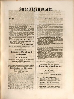 Morgenblatt für gebildete Leser (Morgenblatt für gebildete Stände) Mittwoch 1. September 1847