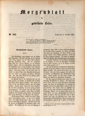 Morgenblatt für gebildete Leser (Morgenblatt für gebildete Stände) Freitag 31. Dezember 1847