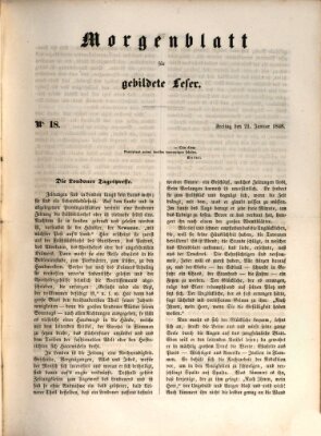 Morgenblatt für gebildete Leser (Morgenblatt für gebildete Stände) Freitag 21. Januar 1848