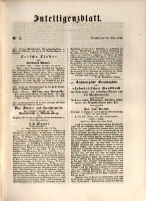 Morgenblatt für gebildete Leser (Morgenblatt für gebildete Stände) Mittwoch 15. März 1848