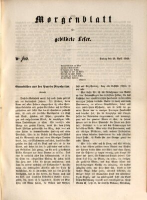 Morgenblatt für gebildete Leser (Morgenblatt für gebildete Stände) Freitag 28. April 1848