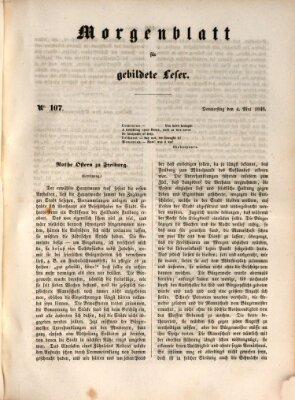 Morgenblatt für gebildete Leser (Morgenblatt für gebildete Stände) Donnerstag 4. Mai 1848