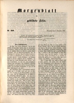 Morgenblatt für gebildete Leser (Morgenblatt für gebildete Stände) Samstag 2. Dezember 1848
