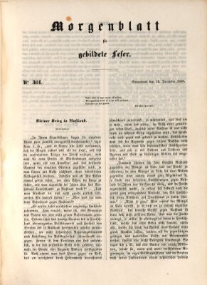 Morgenblatt für gebildete Leser (Morgenblatt für gebildete Stände) Samstag 16. Dezember 1848