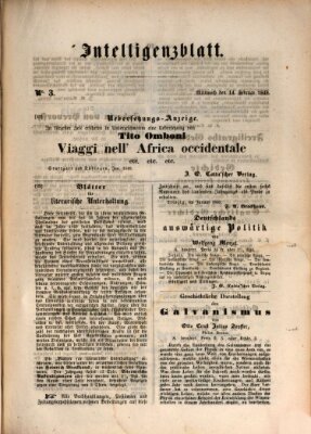 Morgenblatt für gebildete Leser (Morgenblatt für gebildete Stände) Mittwoch 14. Februar 1849