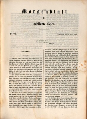 Morgenblatt für gebildete Leser (Morgenblatt für gebildete Stände) Donnerstag 29. März 1849