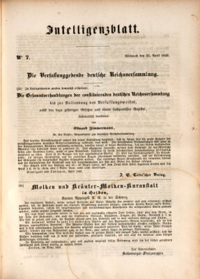 Morgenblatt für gebildete Leser (Morgenblatt für gebildete Stände) Mittwoch 25. April 1849