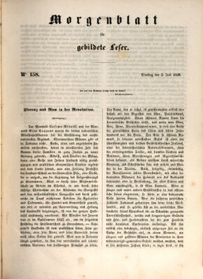 Morgenblatt für gebildete Leser (Morgenblatt für gebildete Stände) Dienstag 3. Juli 1849