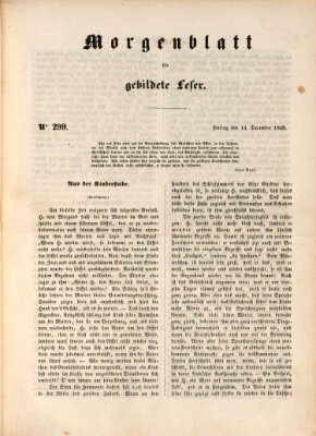 Morgenblatt für gebildete Leser (Morgenblatt für gebildete Stände) Freitag 14. Dezember 1849