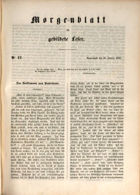 Morgenblatt für gebildete Leser (Morgenblatt für gebildete Stände) Samstag 19. Januar 1850